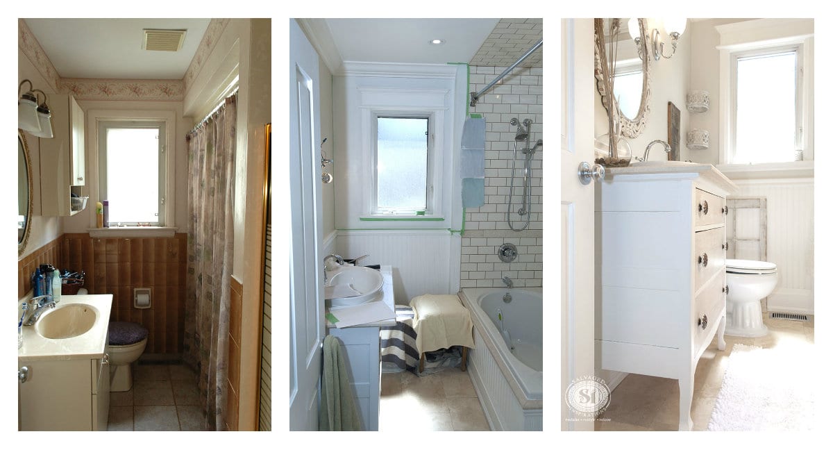 Salvaged Bathroom Restyle Before&After