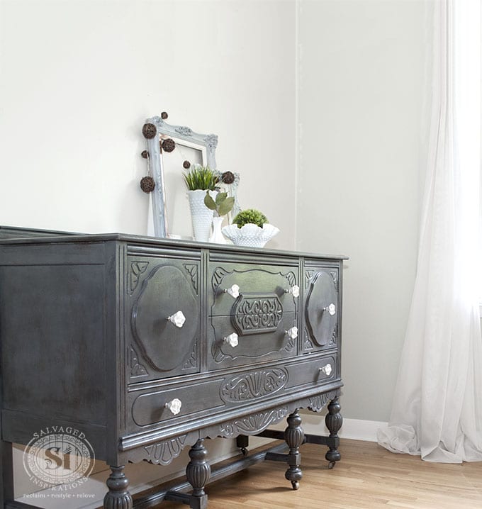 Vintage Buffet Painted w GF Driftwood