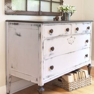 Farmhouse Chic Pink Dresser