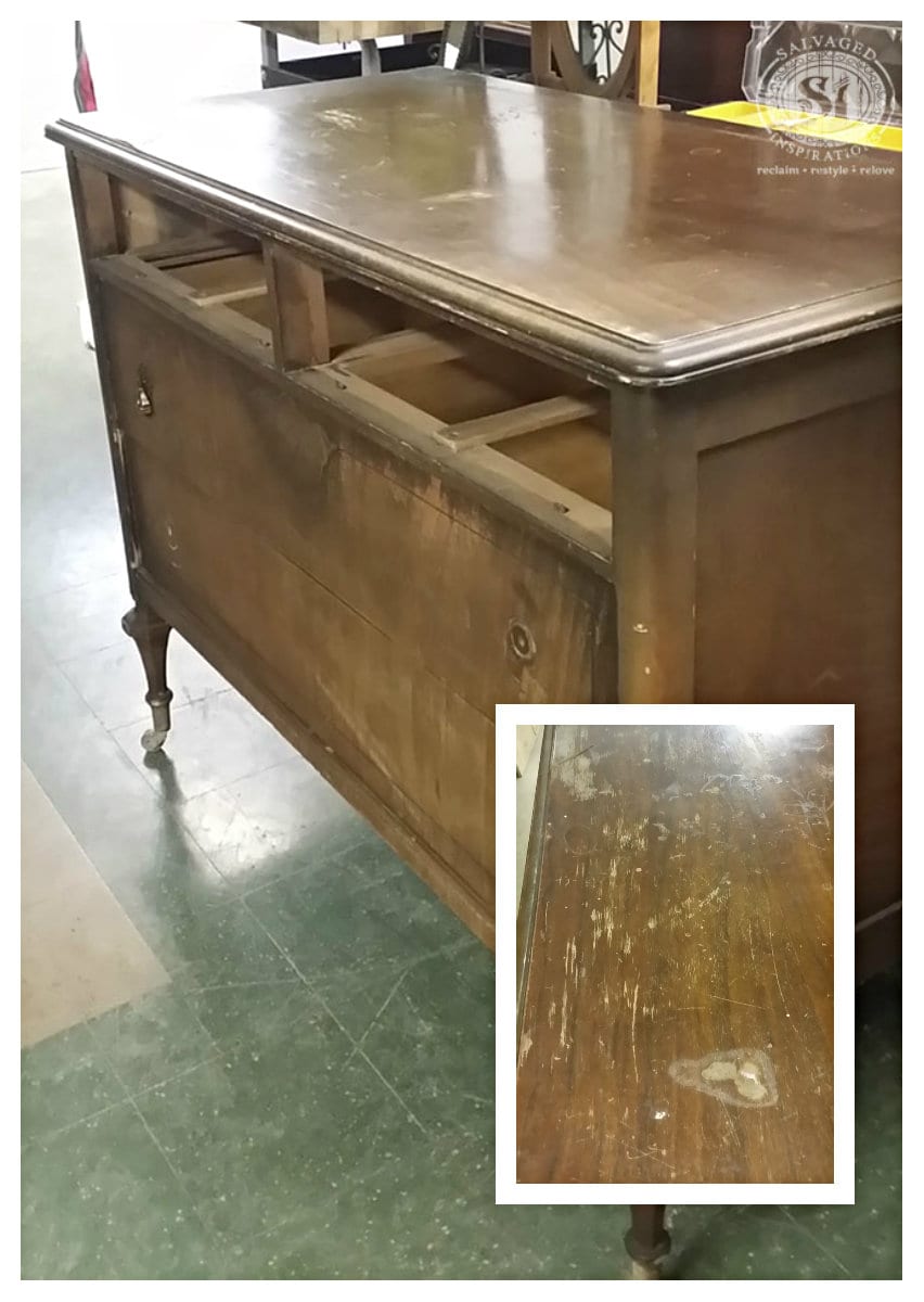 Farmhouse Chic Pink Dresser - Before
