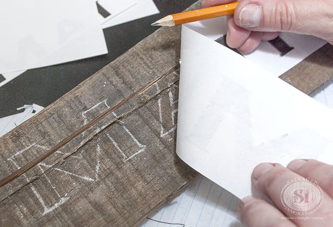 Font Chalk Transfer for Pallet Sign