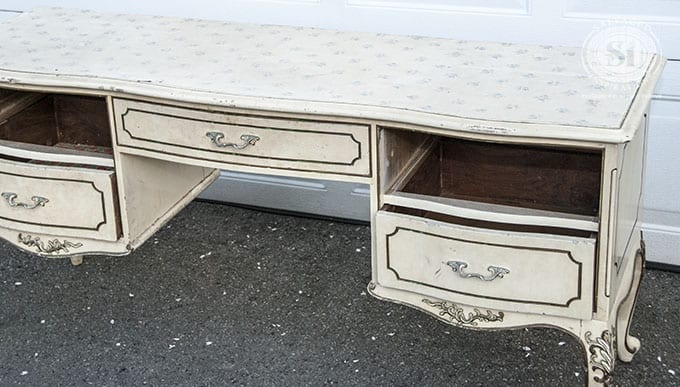 Old Contact Paper on Desk Top