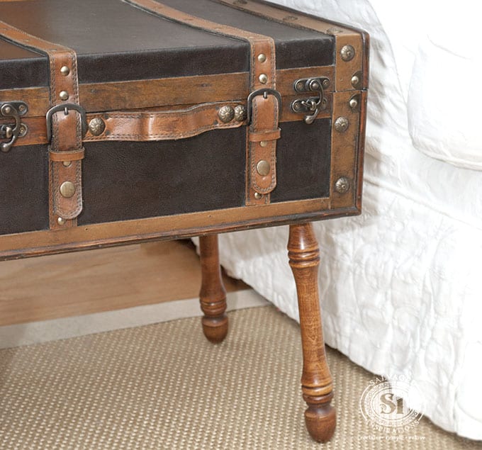Salvaged Trunk & Legs as Side Table