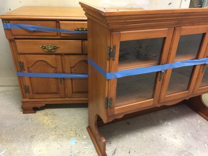 80's buffet and hutch - before