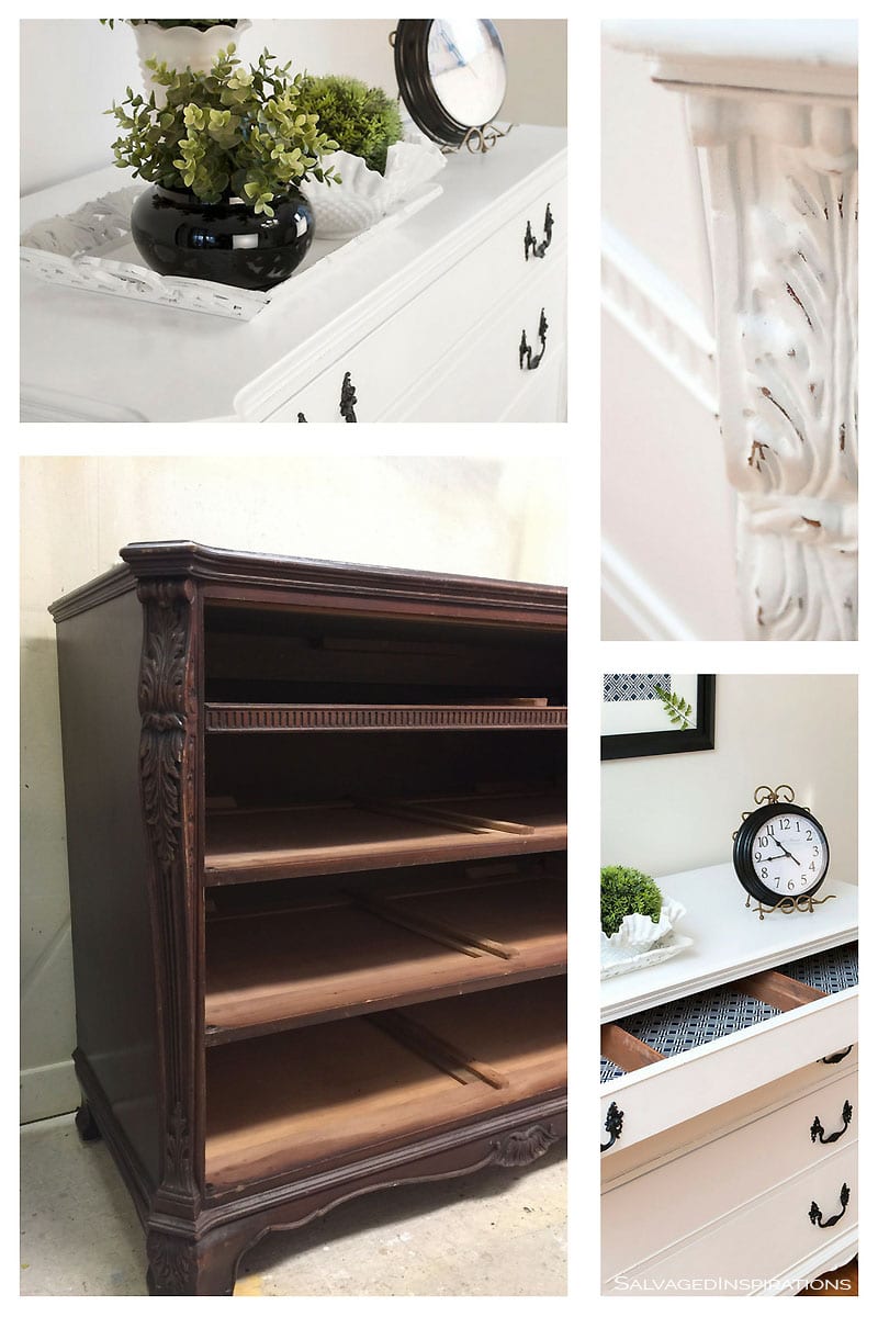 Pure White Chalk Paint Collage Before & After