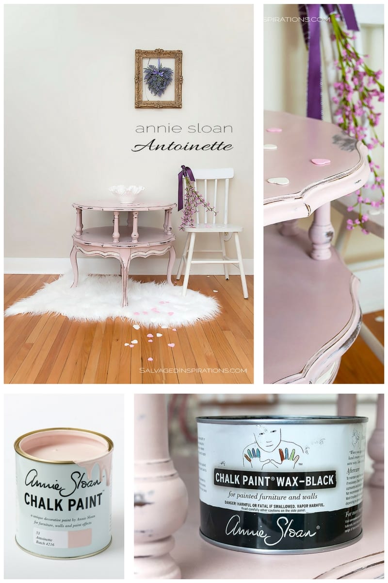 Antoinette Chalk Painted Table w Black Wax