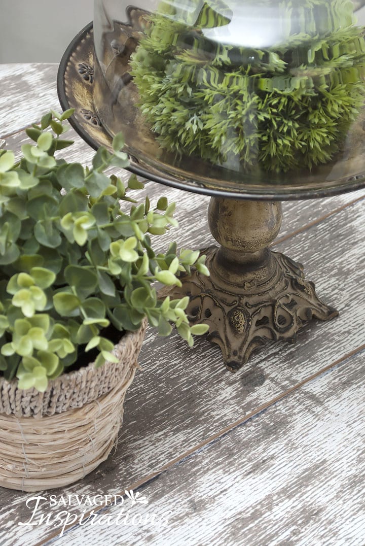 Greenery w DIY Barn Wood Spool Table