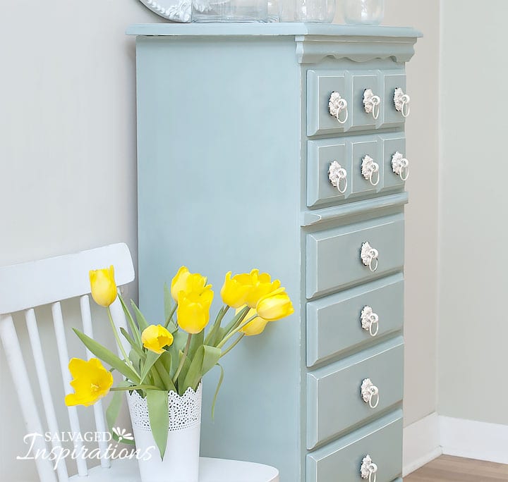 Annie Sloan Chalk Painted Lingerie Chest - Duck Egg