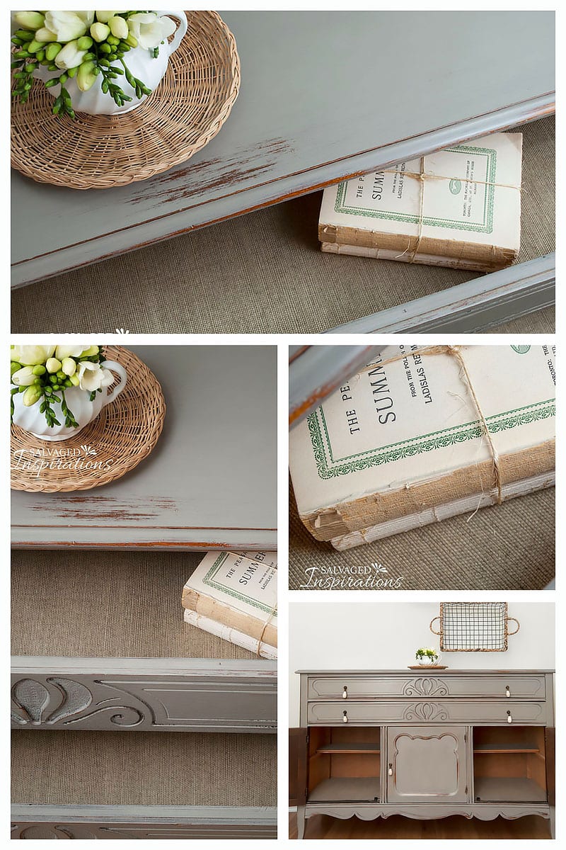 French Linen Painted Buffet - Lined Drawers