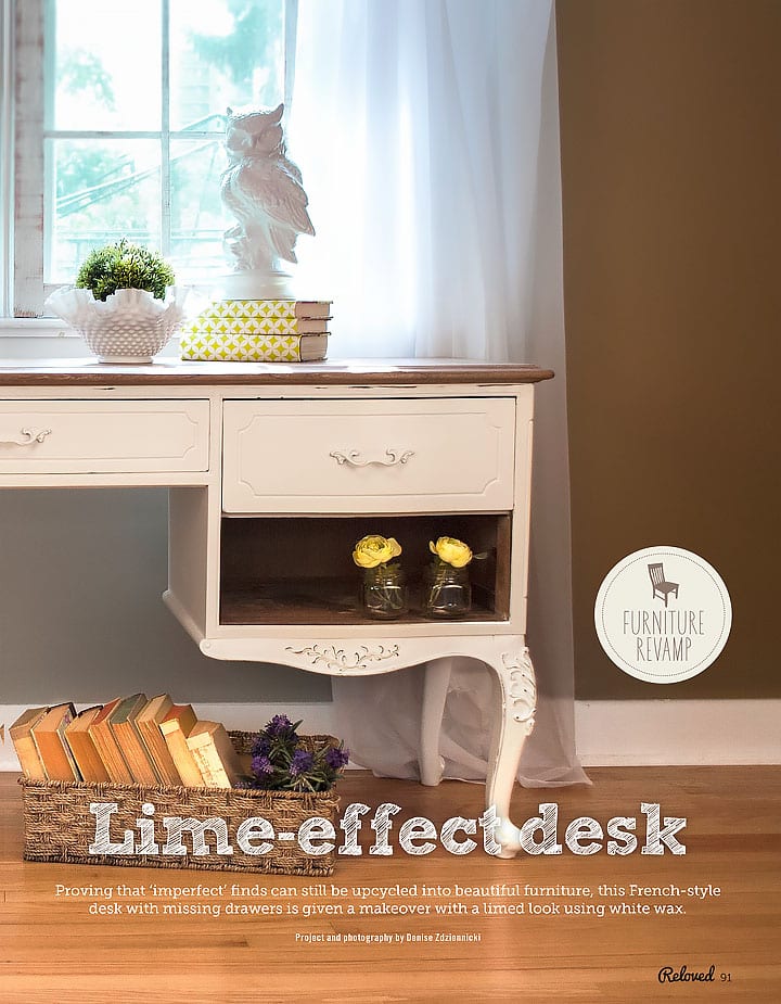 Lime Effect Desk Salvaged Inspirations in ReLoved Mag