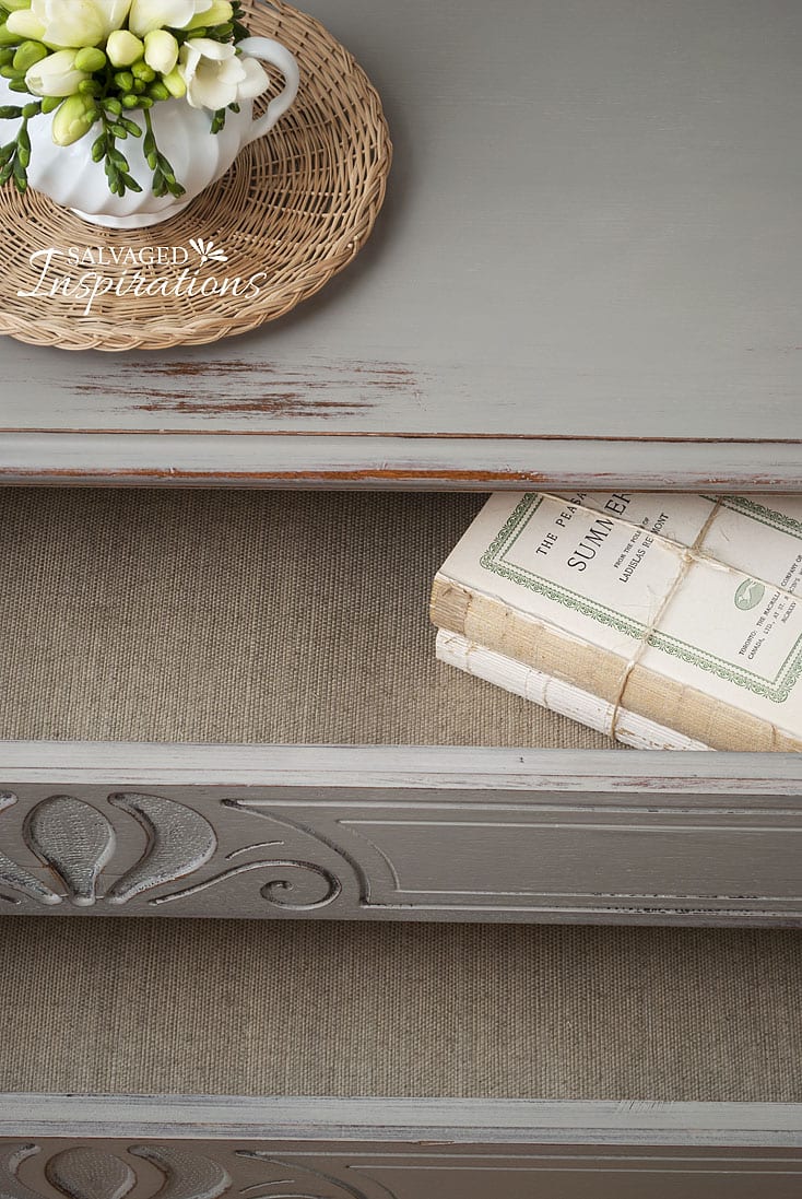 Lined Drawers in Painted and Restyled Buffet