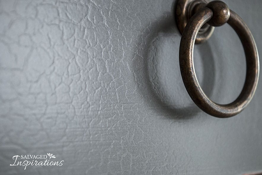 Close Up of Alligator Textured Finish on Painted Dresser