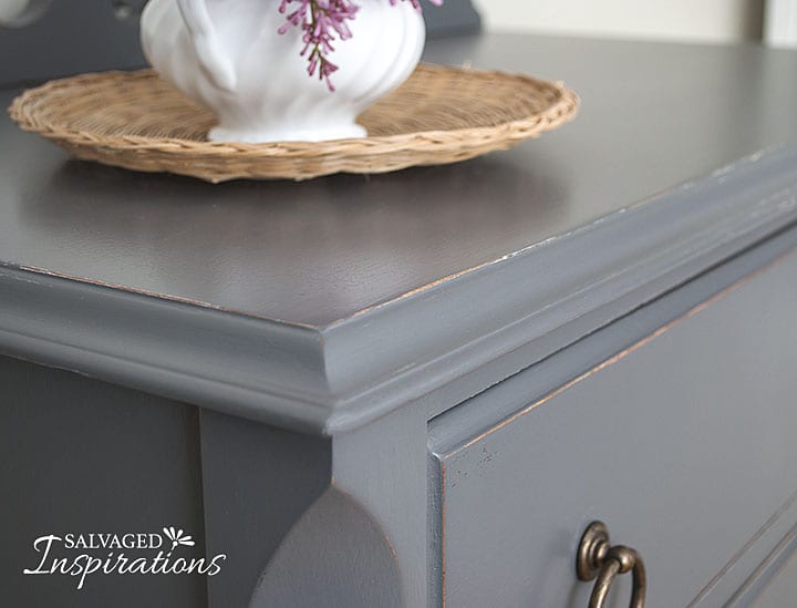 Corner of Dark Grey Painted TallBoy