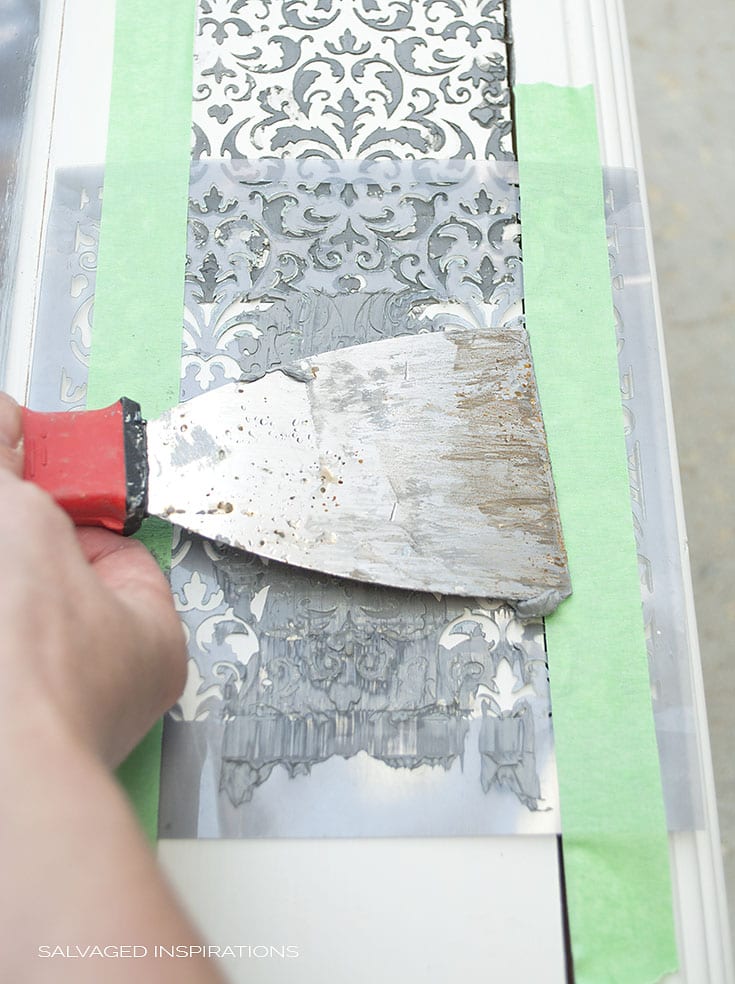 Creating a Raised Stencil Design on a Goodwill Painted Cabinet