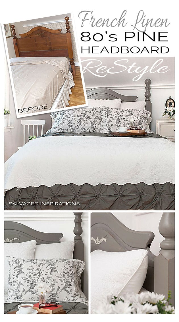 Before and After Salvaged Painted Pine Headboard - SI Blog