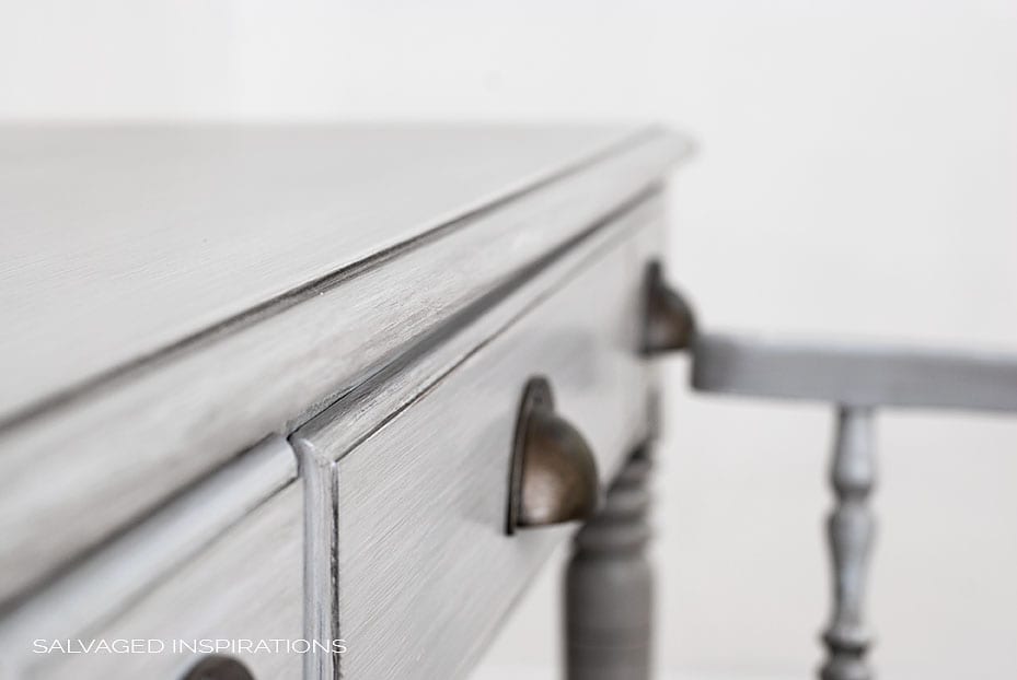 Close Up of Poly and Wax Coated Desk