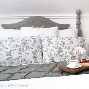 Master Bed Makeover w Painted Salvaged Head Board