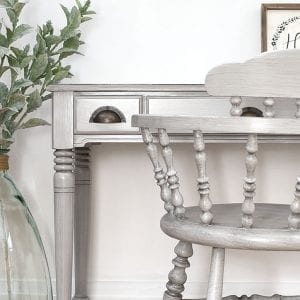 Painted Desk Protected with Wax and Poly