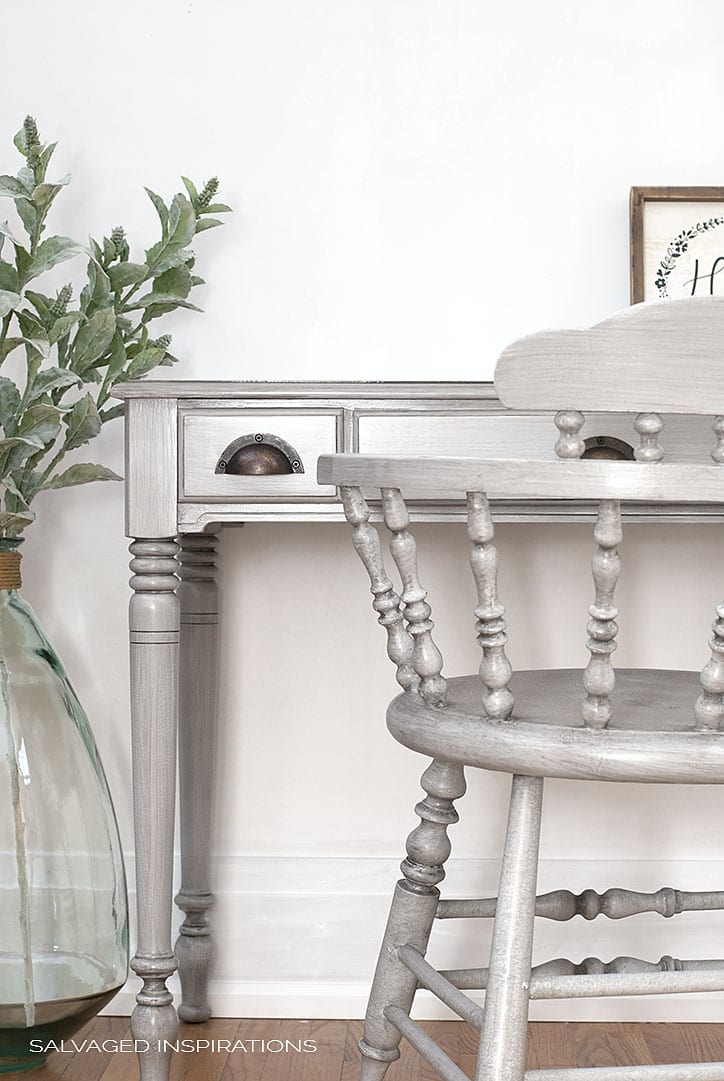 Painted Desk Protected with Wax and Poly