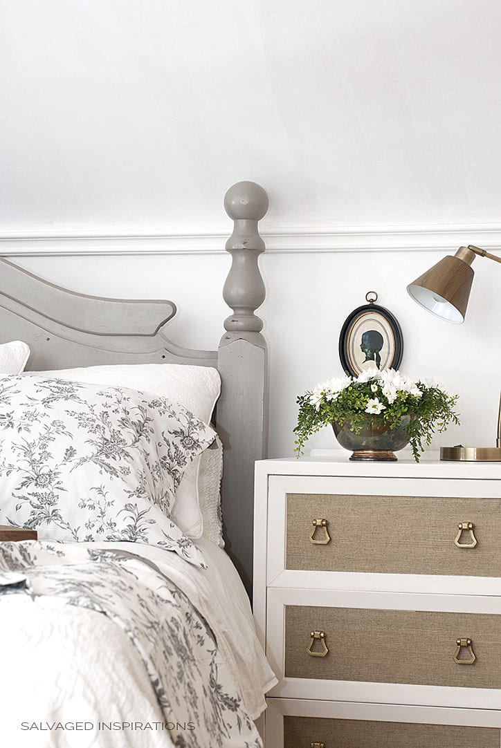 Restyled Salvaged NightTable w Annie Sloan and Wallpaper