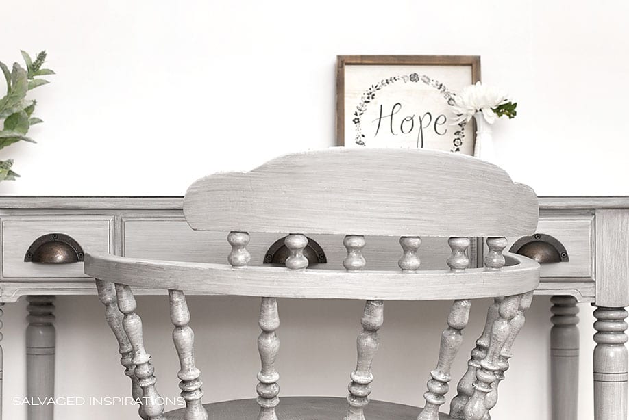 Wood Desk and Chair Poly'd and Waxed