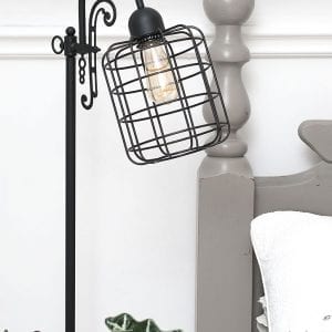 Salvaged Light Stand w DIY Cage Light