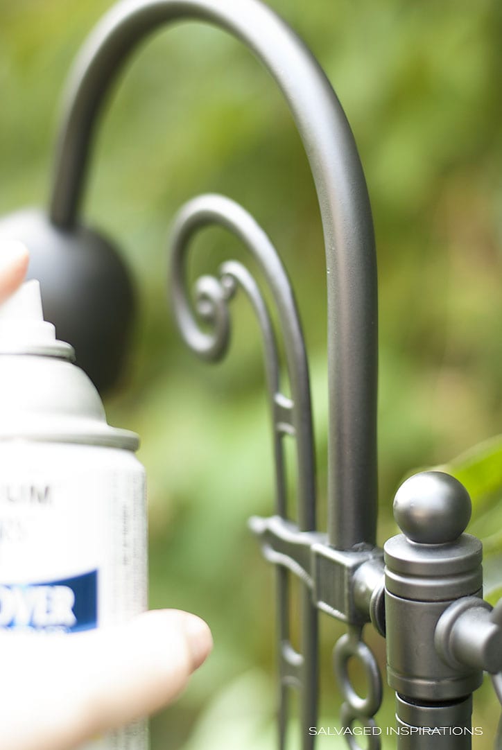 Spraying Vintage Cage Light Stand