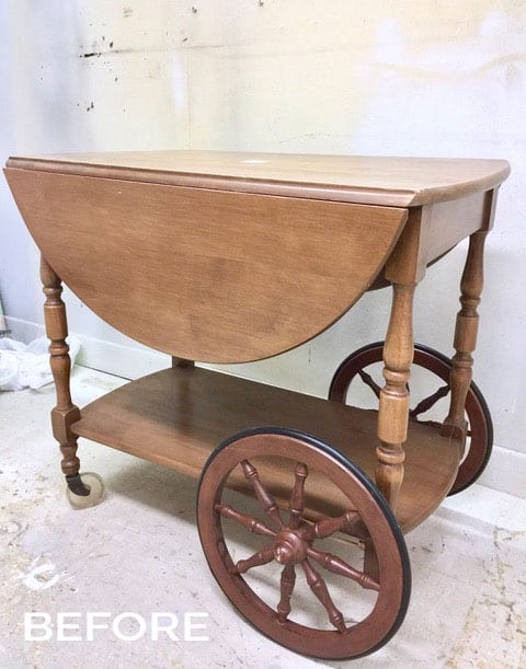 Thrift Store Vintage Tea Cart - BEFORE