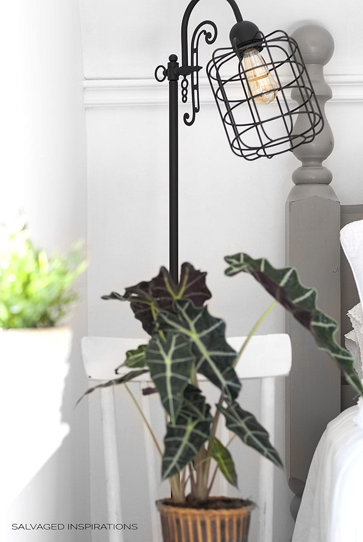 Vintage Industrial Cage Light on Stand