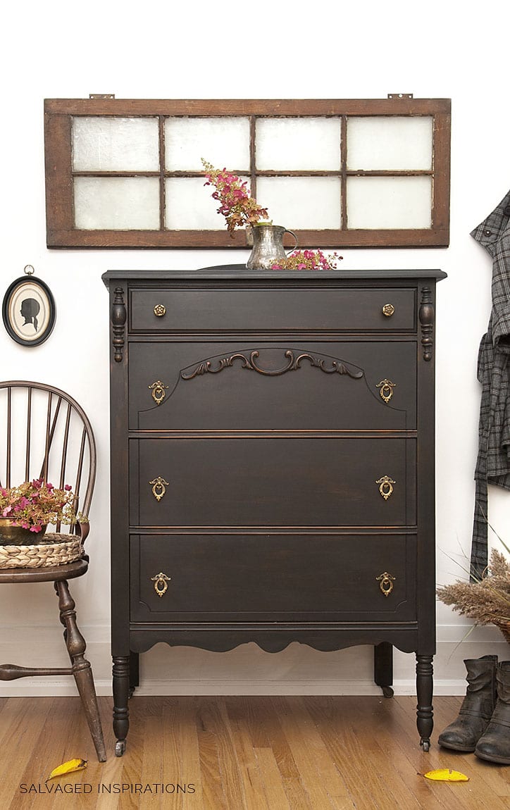 Dixie Belle Caviar Black Painted Vintage Dresser