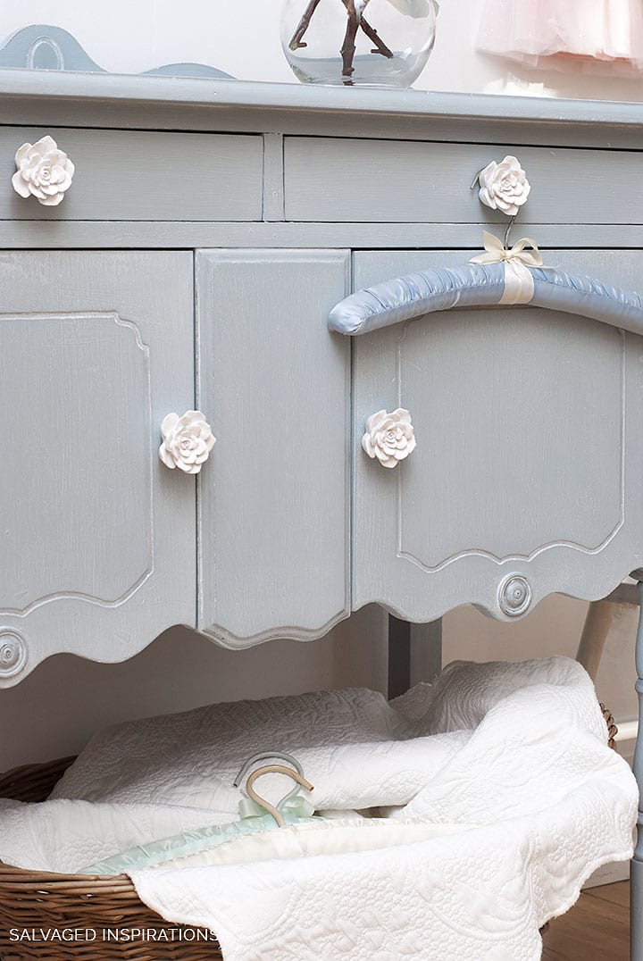 ReStyled and Painted Buffet w Basket