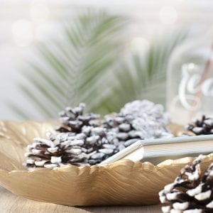 Acorns in Gold Sprayed Leaf Bokeh