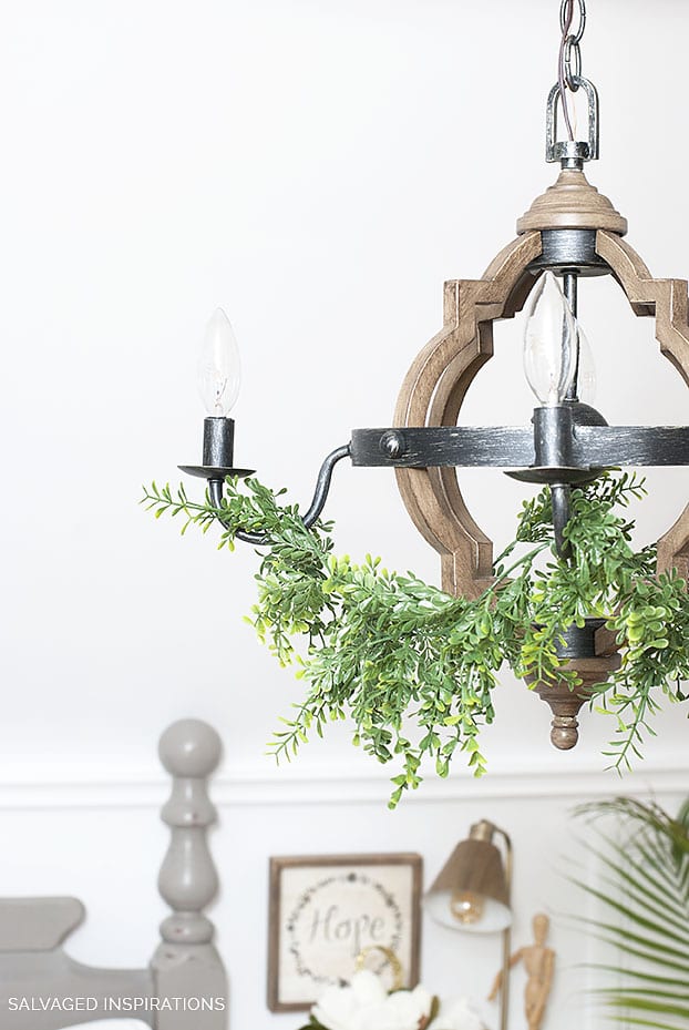 Hanging Bedroom Light w Greenery