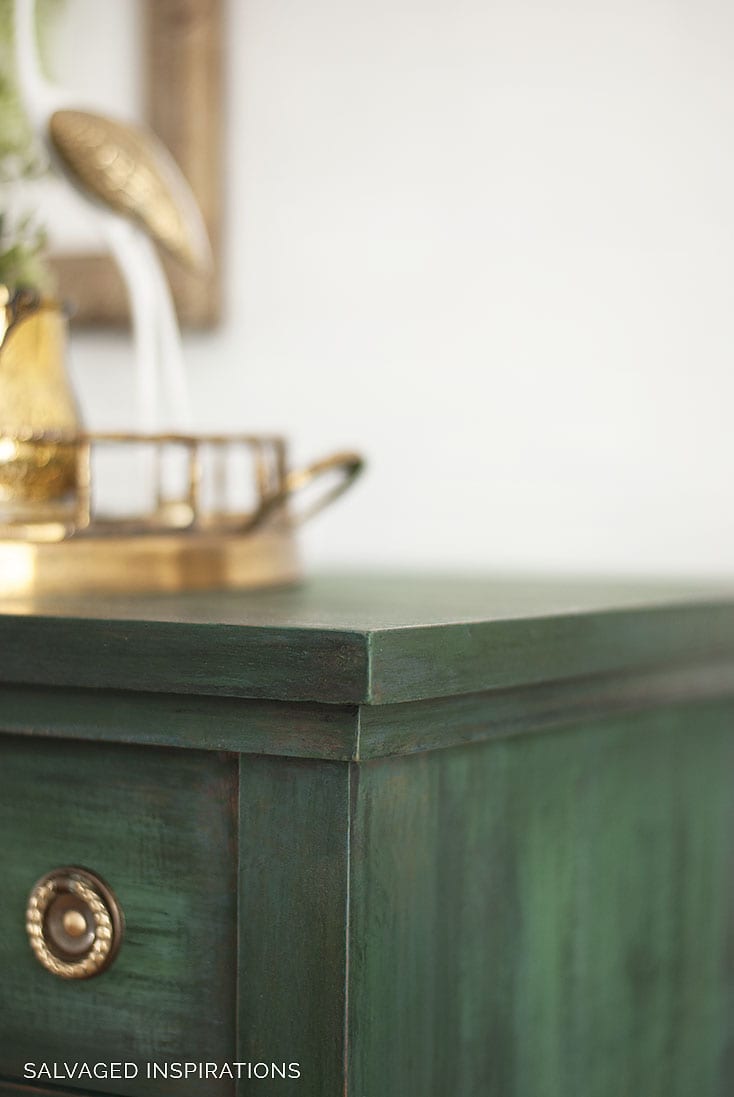 Corner of Painted Empire Dresser - Close Up