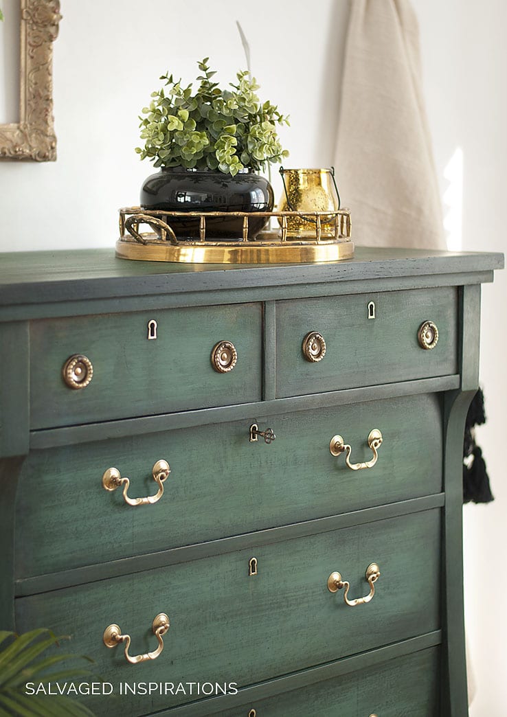 Front of Empire Dresser with Brass Handles