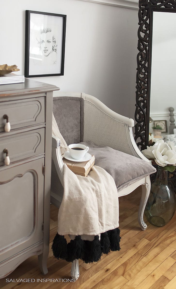 RECOVERD AND PAINTED BEDROOM SIDE CHAIRS