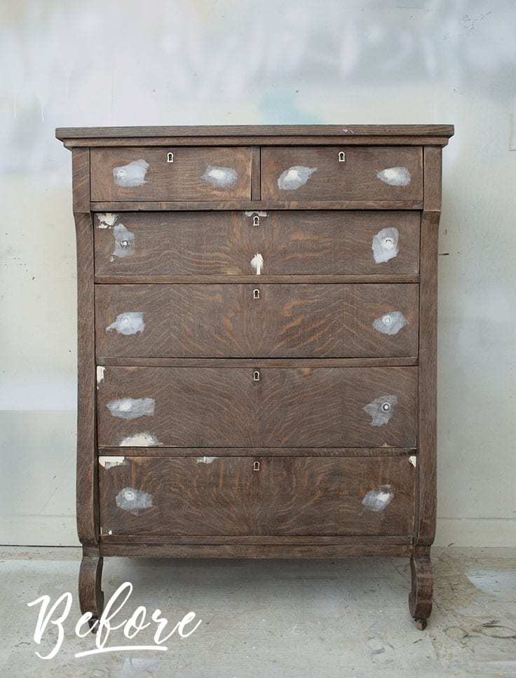 Tall Empire Dresser Makeover - Before