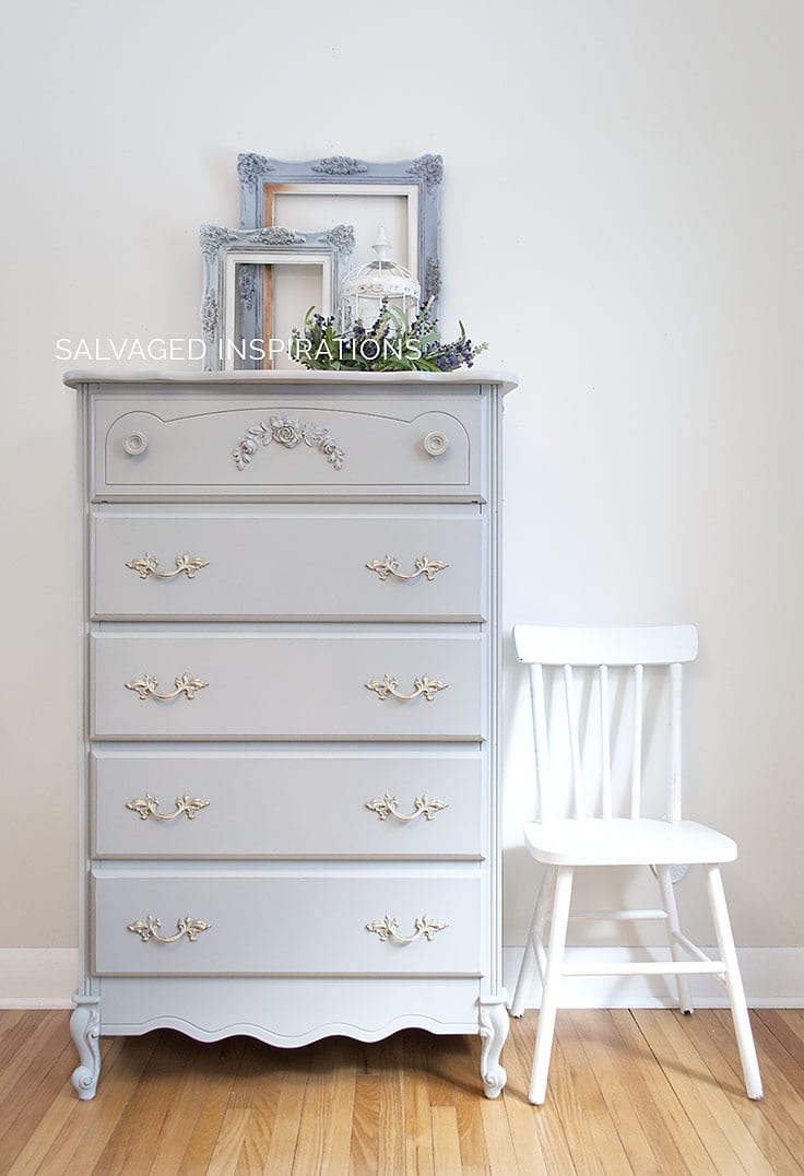 French Provincial Sprayed Dresser w Applique