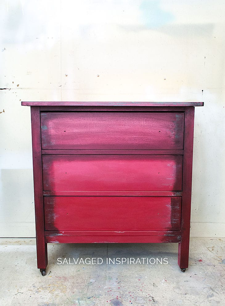 Ombre Chalk Paint and Black Wax in Progress