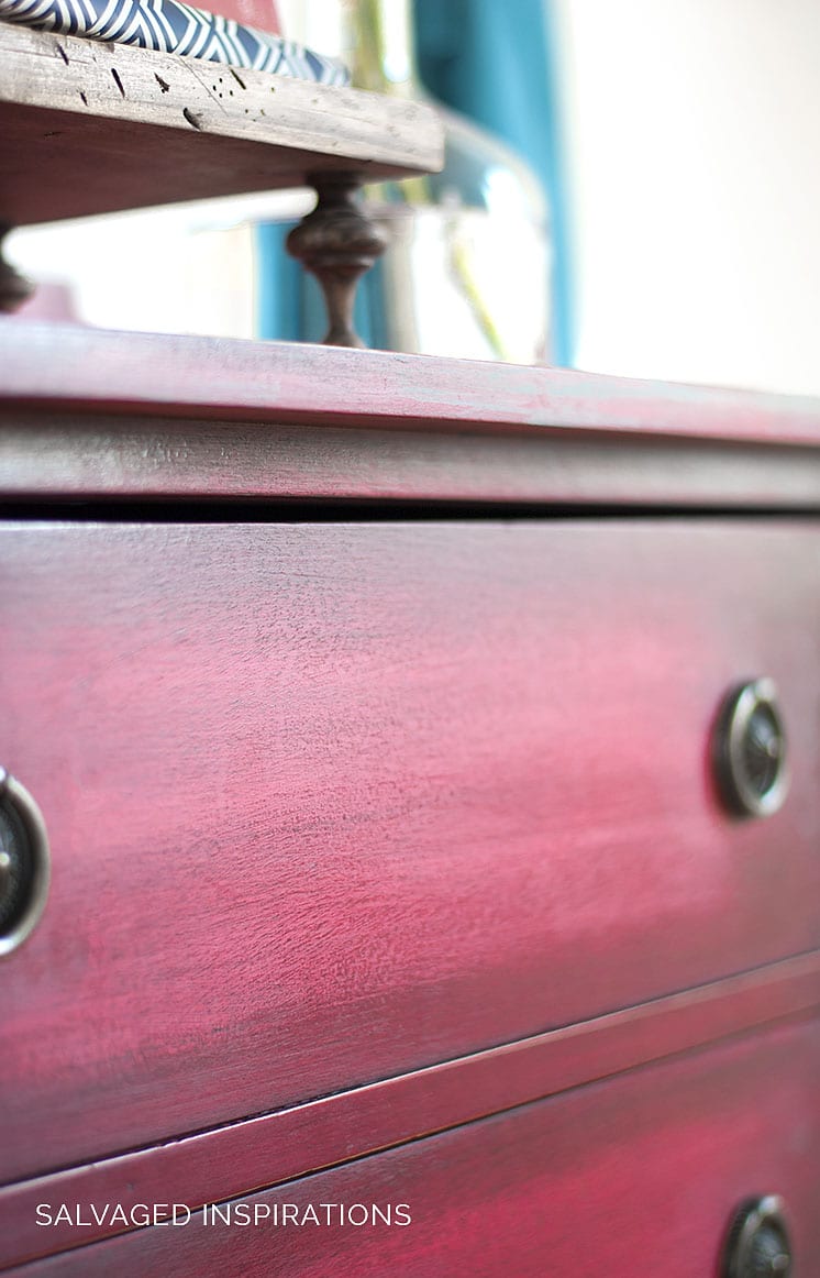 Ombre Chalk Painted Dresser w Black Wax