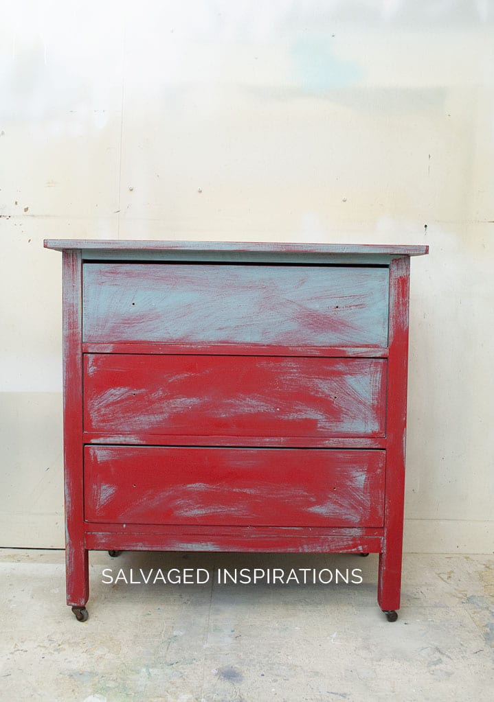 Small Dresser Makeover With Chalk Paint Ombre Finish - Progress Pic