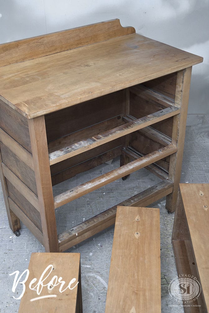 Small Salvaged Dresser-Before