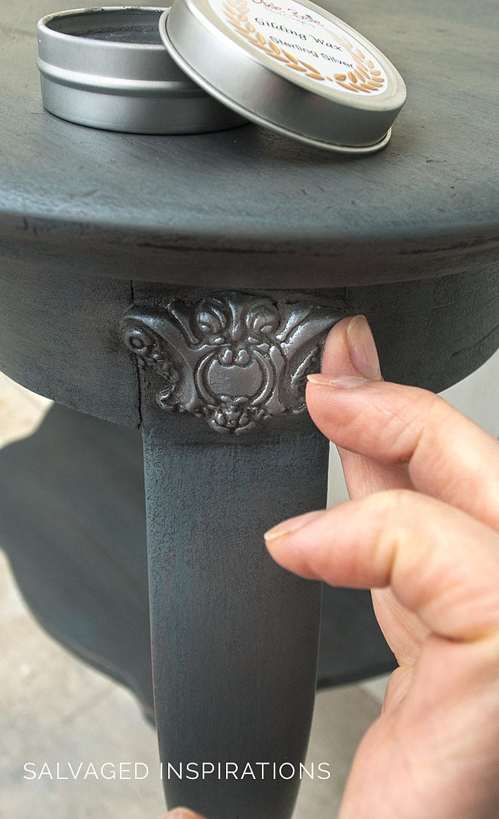 Applying Dixie Belle Sterling Silver Gilding Wax To DIY Applique