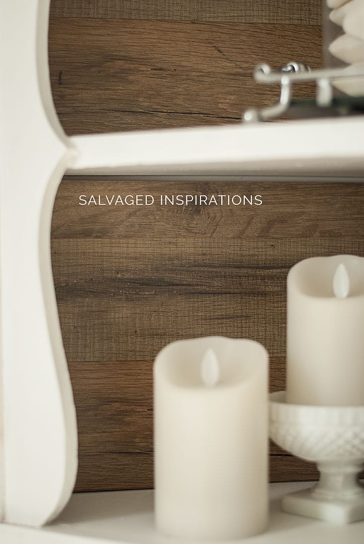 Close Up of Laminate Flooring on Back of Cabinet