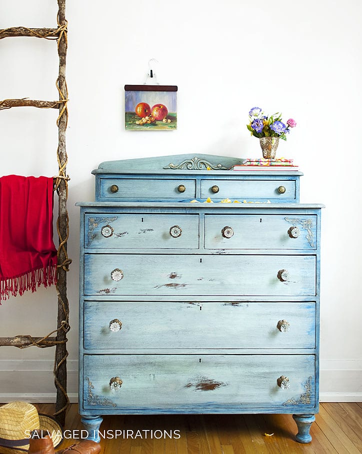Dixie Belle Paint Faded Denim Dresser Makeover