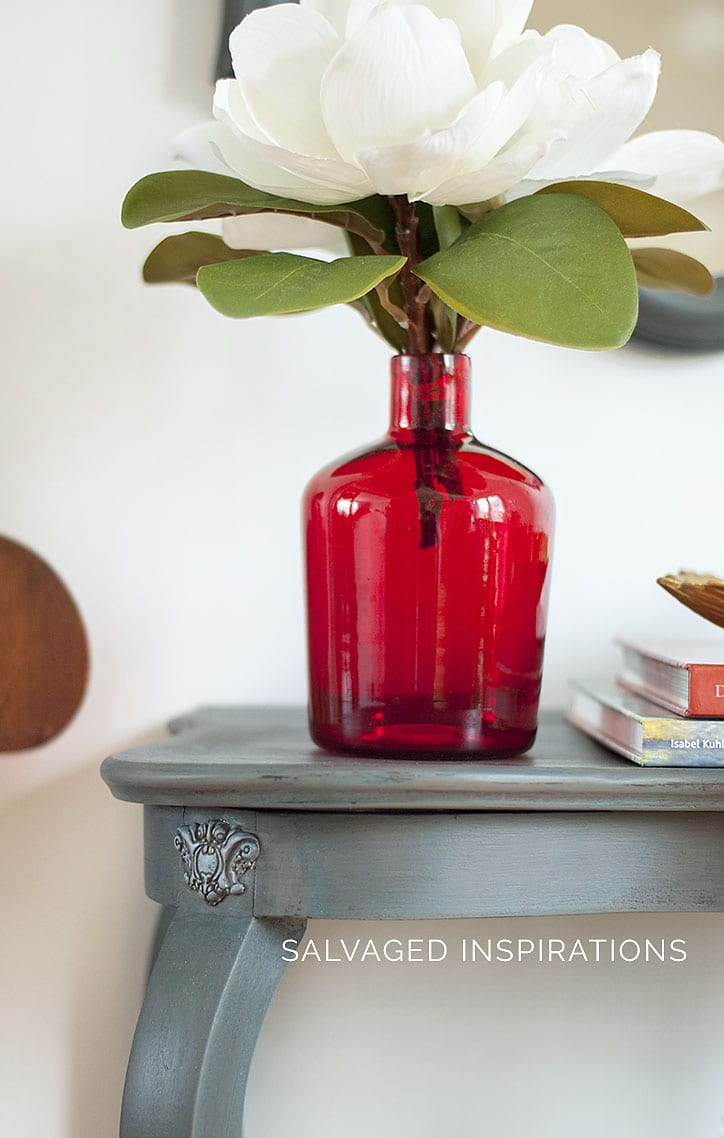 Entry Table w DIY Corner Applique - Salvaged Inspirations