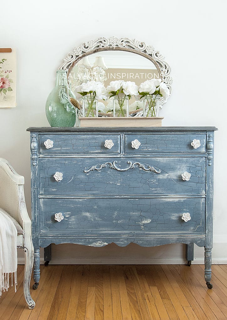 MMS Milk Painted Furniture - Crackled Dresser Makeover