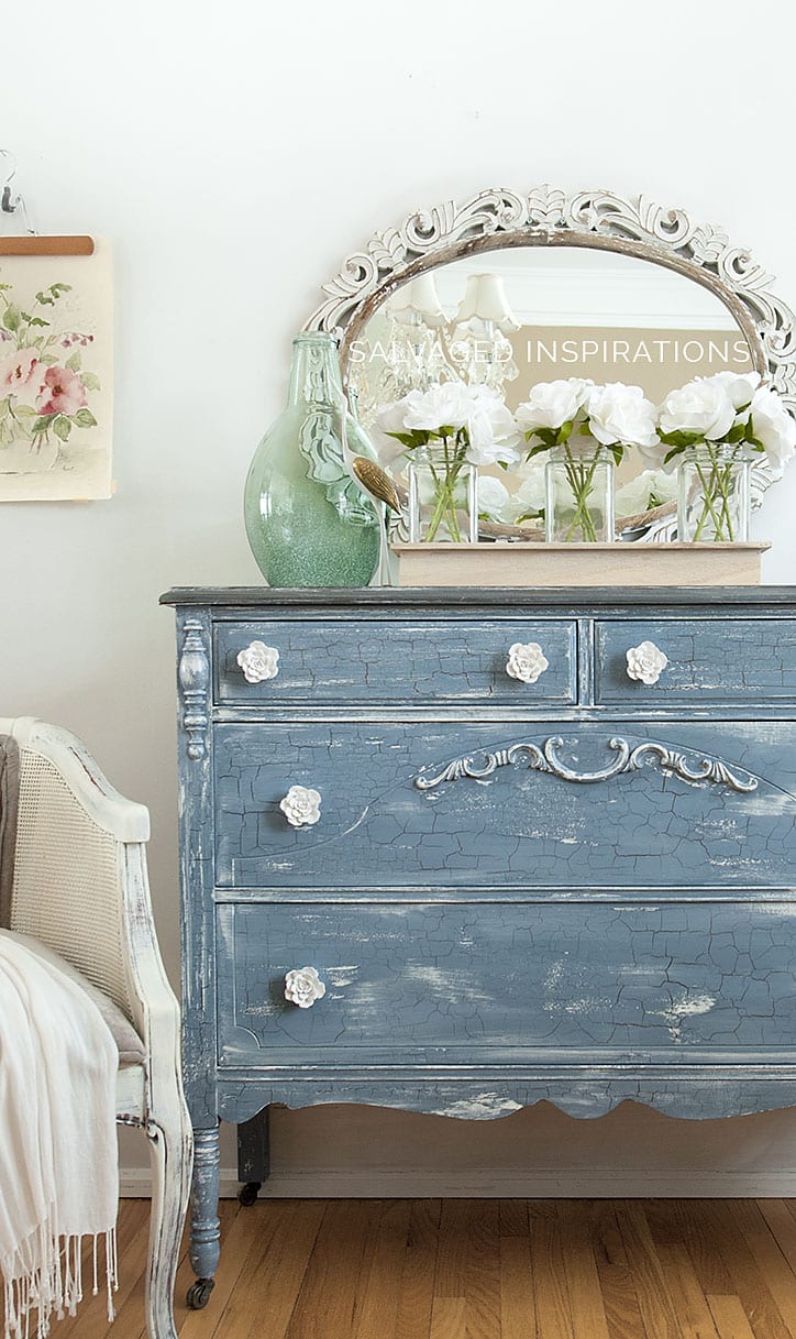 Milk Painted Furniture Violet- Crackled Dresser Makeover