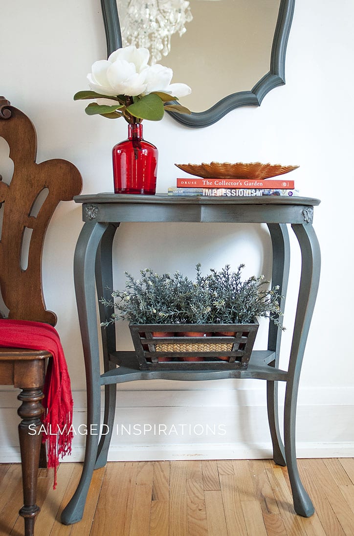 Painted Entry Table + Mirror w Small IOD Molds