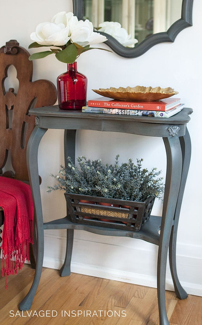 Painted Entry Table and Mirror w IOD DIY Molds